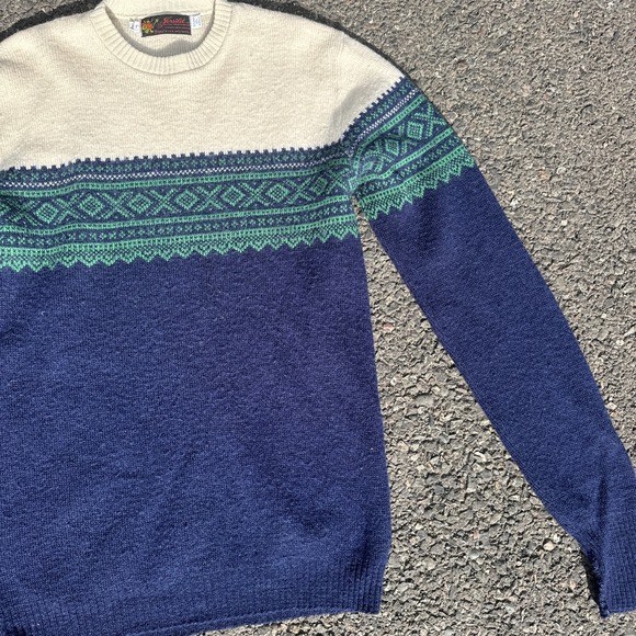 Vintage 80s Jersild Knit Sweater Mens Size Large VTG Tall USA Wool Acrylic - Picture 2 of 9